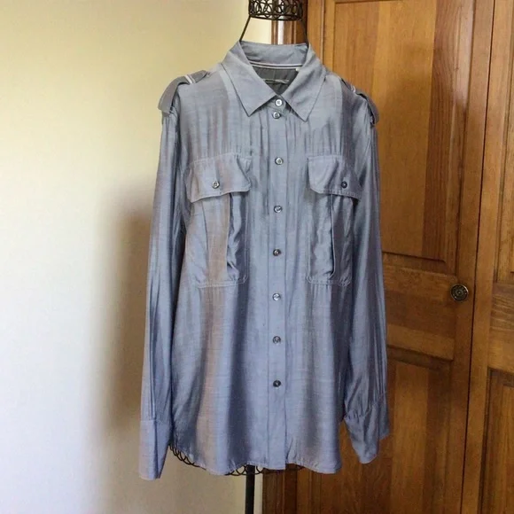 J Brand Silk blend shirt, Grey, Small - Picture 1 of 5
